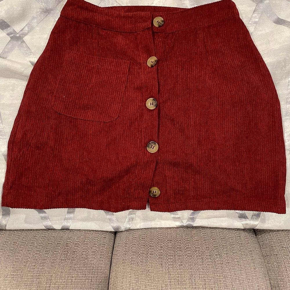 Single Pocket Front A-Line Corduroy skirt